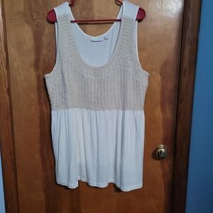 Susan Graver White and Cream Tank Top